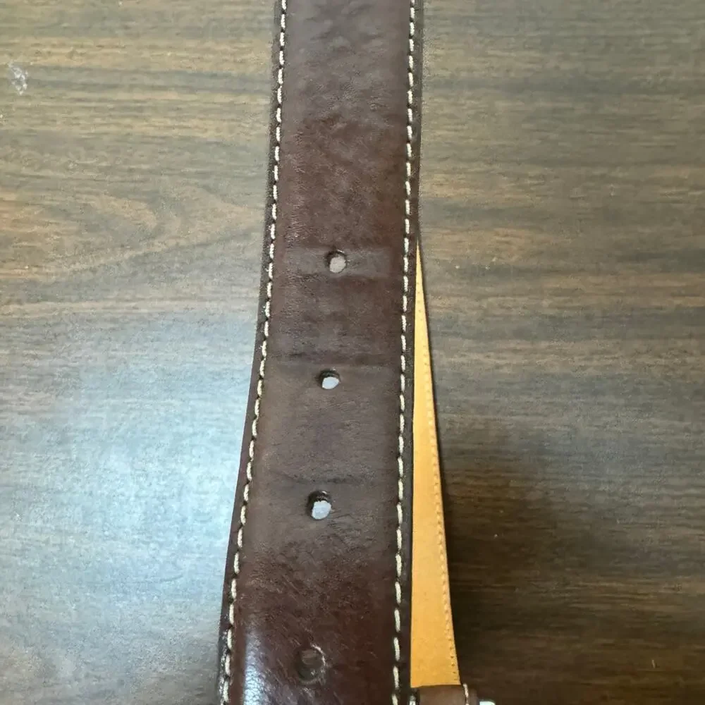 Kirkland signature Italian full grain leather belt brown size 32